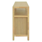 Buffet 4 portes en rotin noir/naturel style bohème, assemblage 1 personne