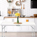 Table pliante rectangulaire ajustable en argent pour 2 personnes