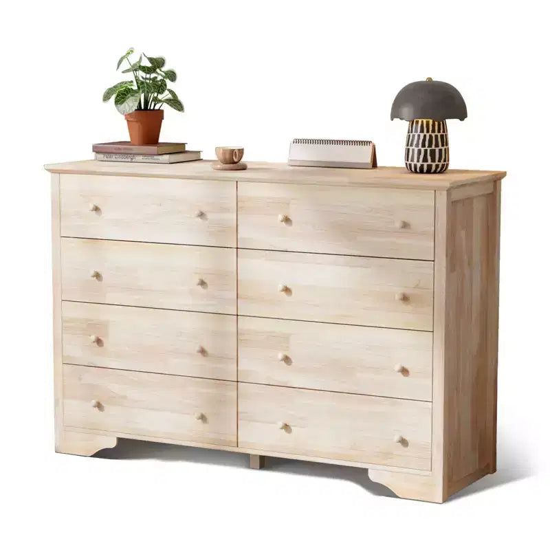 Karl Home 8-Drawer Brown MDF 55.12in. W Chest of Drawer