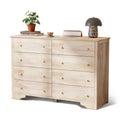 Karl Home 8-Drawer Brown MDF 55.12in. W Chest of Drawer