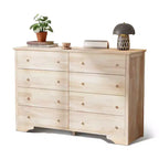 Karl Home 8-Drawer Brown MDF 55.12in. W Chest of Drawer