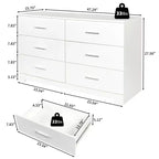 Commode blanche à 6 tiroirs, 1 personne