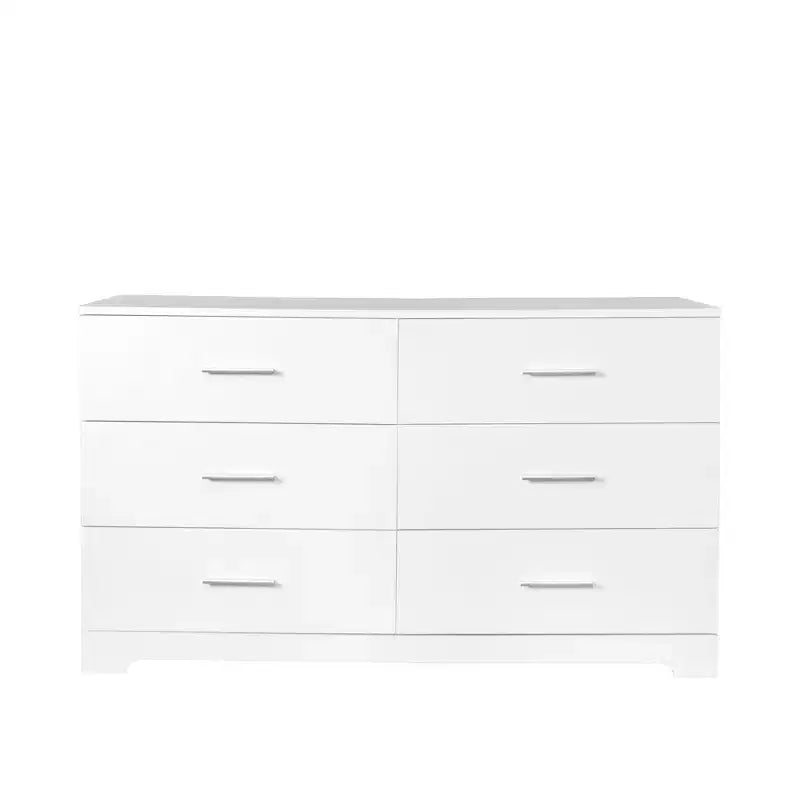 Commode blanche à 6 tiroirs, 1 personne