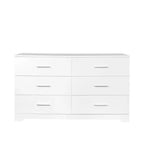 Commode blanche à 6 tiroirs, 1 personne