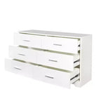Commode blanche à 6 tiroirs, 1 personne