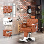 Fauteuil de salon de coiffure inclinable noir/marron, pivotant hydraulique, 1 personne