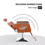 Fauteuil de salon de coiffure inclinable noir/marron, pivotant hydraulique, 1 personne