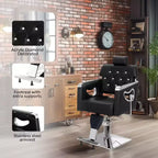Fauteuil de salon de coiffure inclinable noir/marron, pivotant hydraulique, 1 personne