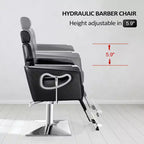 Fauteuil de salon de coiffure inclinable noir/marron, pivotant hydraulique, 1 personne