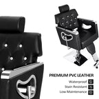 Fauteuil de salon de coiffure inclinable noir/marron, pivotant hydraulique, 1 personne