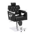 Fauteuil de salon de coiffure inclinable noir/marron, pivotant hydraulique, 1 personne