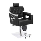 Fauteuil de salon de coiffure inclinable noir/marron, pivotant hydraulique, 1 personne
