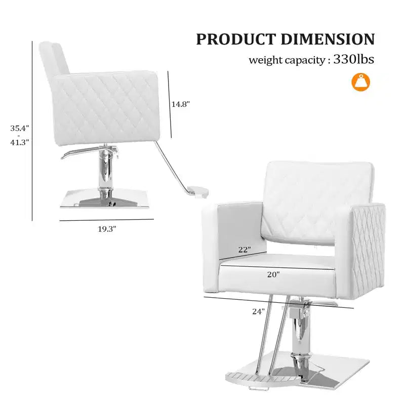 Fauteuil de salon hydraulique marron/blanc à assise large, pivotant, 1 personne