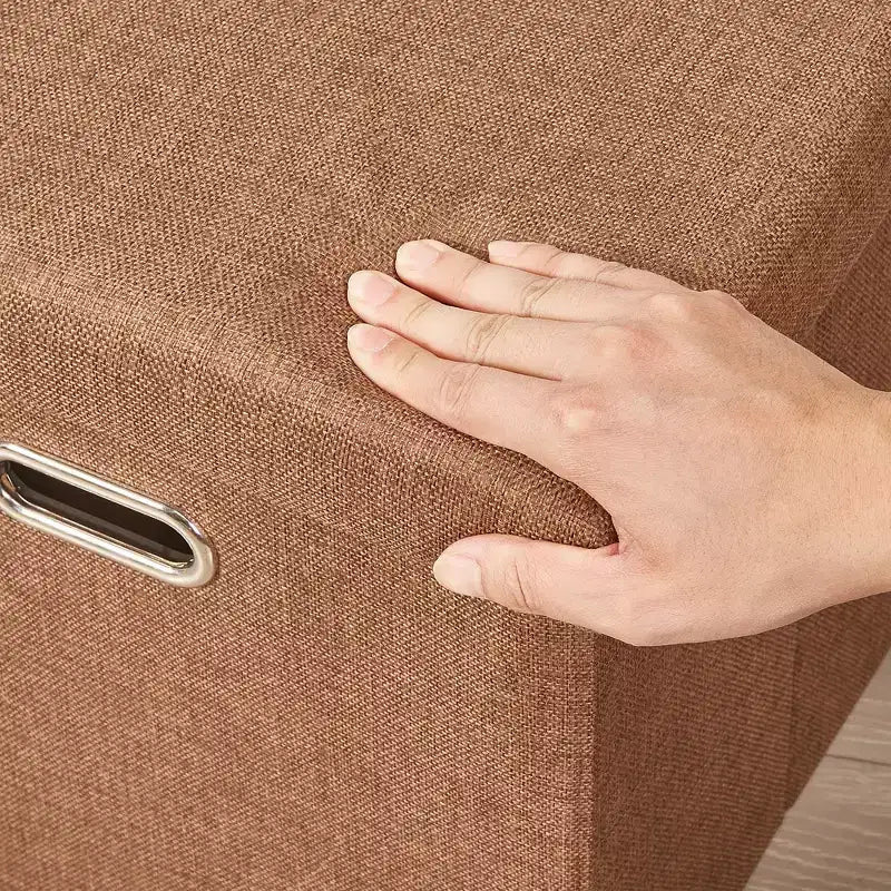 Banc de rangement ottoman en lin marron/gris/vert/beige/rose – 1 personne, 38/48/61/76/109 cm