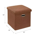 Banc de rangement ottoman en lin marron/gris/vert/beige/rose – 1 personne, 38/48/61/76/109 cm