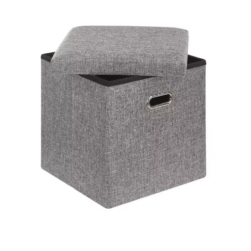 Banc de rangement ottoman en lin marron/gris/vert/beige/rose – 1 personne, 38/48/61/76/109 cm