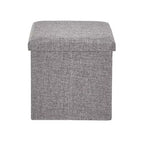 Banc de rangement ottoman en lin marron/gris/vert/beige/rose – 1 personne, 38/48/61/76/109 cm