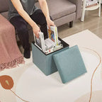 Banc de rangement ottoman en lin marron/gris/vert/beige/rose – 1 personne, 38/48/61/76/109 cm