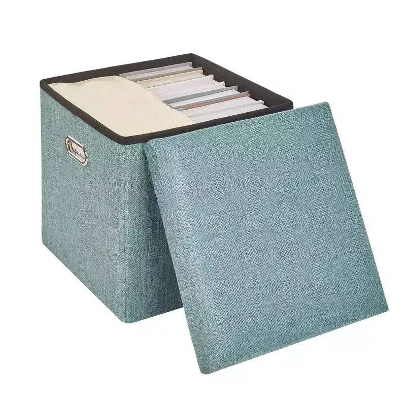 Banc de rangement ottoman en lin marron/gris/vert/beige/rose – 1 personne, 38/48/61/76/109 cm