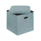 Banc de rangement ottoman en lin marron/gris/vert/beige/rose – 1 personne, 38/48/61/76/109 cm