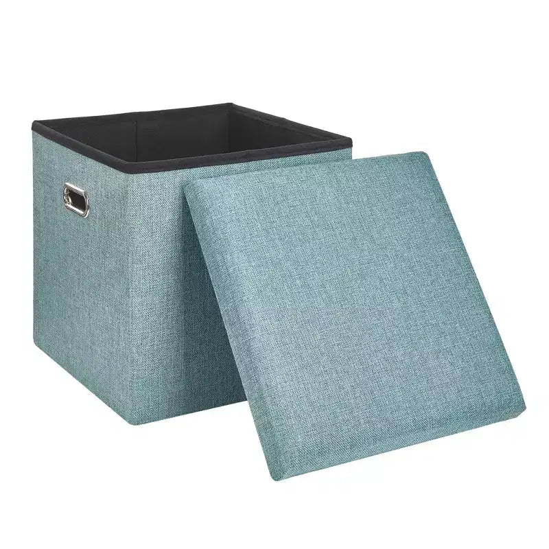 Banc de rangement ottoman en lin marron/gris/vert/beige/rose – 1 personne, 38/48/61/76/109 cm