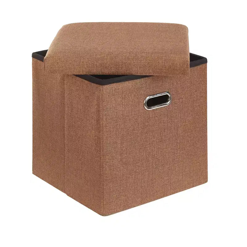 Banc de rangement ottoman en lin marron/gris/vert/beige/rose – 1 personne, 38/48/61/76/109 cm