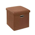 Banc de rangement ottoman en lin marron/gris/vert/beige/rose – 1 personne, 38/48/61/76/109 cm