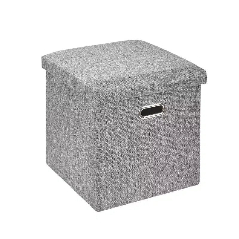 Banc de rangement ottoman en lin marron/gris/vert/beige/rose – 1 personne, 38/48/61/76/109 cm
