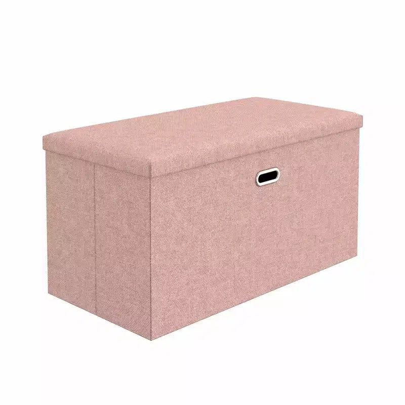 Banc de rangement ottoman en lin marron/gris/vert/beige/rose – 1 personne, 38/48/61/76/109 cm