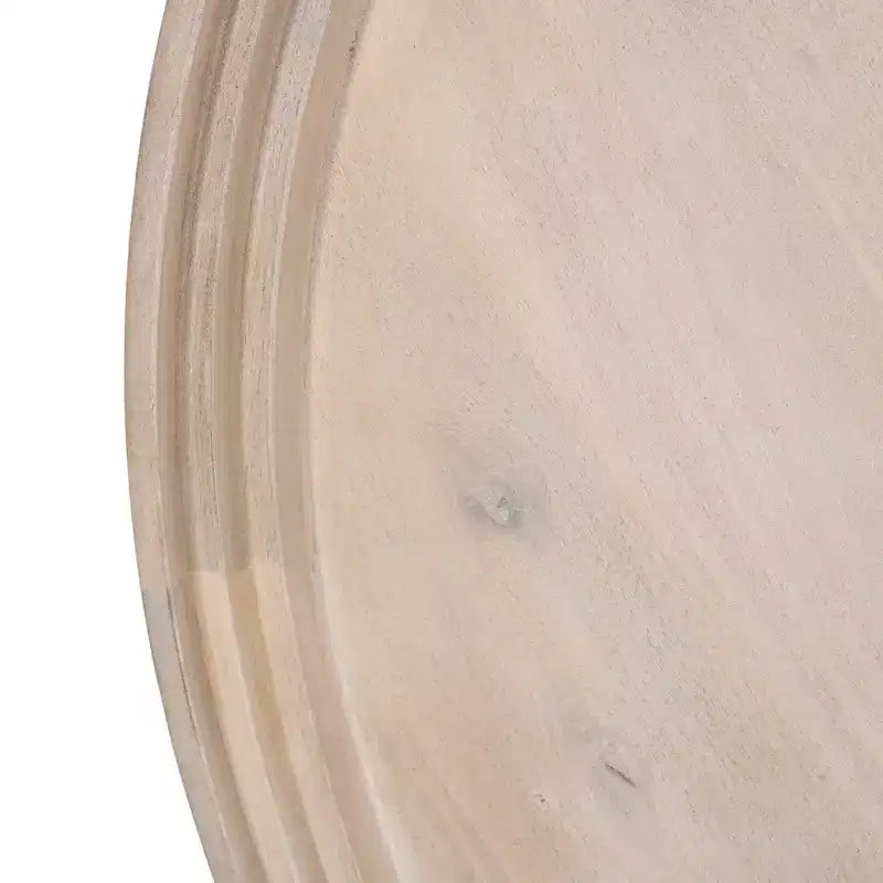 Table basse ronde blanc cassé, 3 pieds, 1 pièce