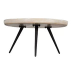 Table basse ronde blanc cassé, 3 pieds, 1 pièce