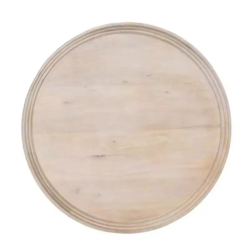 Table basse ronde blanc cassé, 3 pieds, 1 pièce