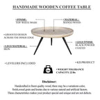 Table basse ronde blanc cassé, 3 pieds, 1 pièce