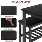 Ensemble de salle à manger rectangulaire noir/marron pour 4 personnes, 2 chaises et un banc
