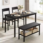 Dining Table Set for 4, Kitchen Table Set with 2 Chairs and Bench, Dining Room Table Sets for Small Space