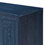 Meuble de rangement vintage à 4 portes, buffet rétro en bois, bahut avec étagères réglables, bleu marine antique/noir - ModernLuxe