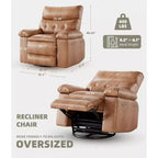 Fauteuil Inclinable Large Surdimensionné - Grand Fauteuil Inclinable Manuel en Faux Cuir PU pour Adultes, Fauteuil de Repos au Confort Exceptionnel