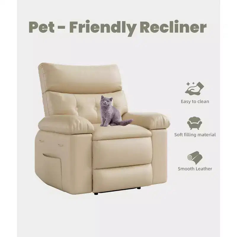 Fauteuil Inclinable Large Surdimensionné - Grand Fauteuil Inclinable Manuel en Faux Cuir PU pour Adultes, Fauteuil de Repos au Confort Exceptionnel
