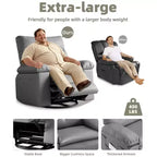 Fauteuil Inclinable Large Surdimensionné - Grand Fauteuil Inclinable Manuel en Faux Cuir PU pour Adultes, Fauteuil de Repos au Confort Exceptionnel