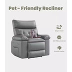 Fauteuil Inclinable Large Surdimensionné - Grand Fauteuil Inclinable Manuel en Faux Cuir PU pour Adultes, Fauteuil de Repos au Confort Exceptionnel