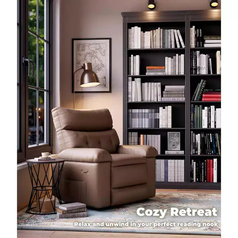 Fauteuil Inclinable Large Surdimensionné - Grand Fauteuil Inclinable Manuel en Faux Cuir PU pour Adultes, Fauteuil de Repos au Confort Exceptionnel