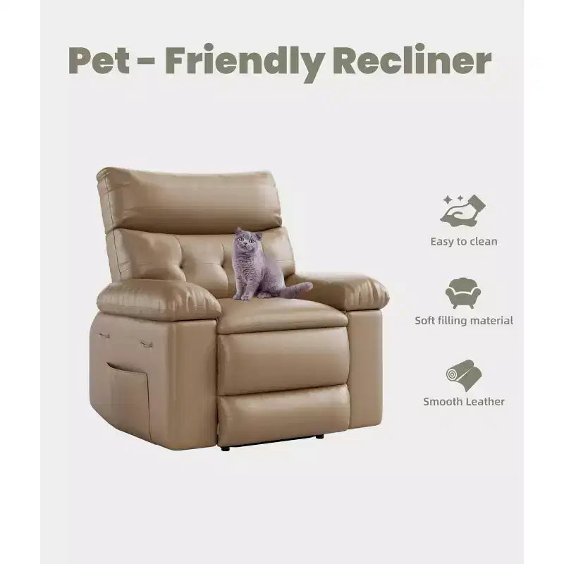 Fauteuil Inclinable Large Surdimensionné - Grand Fauteuil Inclinable Manuel en Faux Cuir PU pour Adultes, Fauteuil de Repos au Confort Exceptionnel
