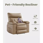 Fauteuil Inclinable Large Surdimensionné - Grand Fauteuil Inclinable Manuel en Faux Cuir PU pour Adultes, Fauteuil de Repos au Confort Exceptionnel
