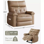 Fauteuil Inclinable Large Surdimensionné - Grand Fauteuil Inclinable Manuel en Faux Cuir PU pour Adultes, Fauteuil de Repos au Confort Exceptionnel