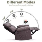 Fauteuil Inclinable Large Surdimensionné - Grand Fauteuil Inclinable Manuel en Faux Cuir PU pour Adultes, Fauteuil de Repos au Confort Exceptionnel