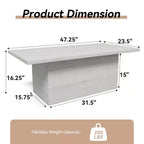 Table basse rectangulaire Dyonery, 120 cm, table basse moderne en bois massif, table basse de cocktail rustique de ferme