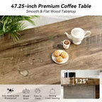 Table basse rectangulaire Dyonery, 120 cm, table basse moderne en bois massif, table basse de cocktail rustique de ferme