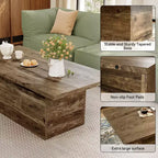 Table basse rectangulaire Dyonery, 120 cm, table basse moderne en bois massif, table basse de cocktail rustique de ferme