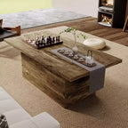 Table basse rectangulaire Dyonery, 120 cm, table basse moderne en bois massif, table basse de cocktail rustique de ferme