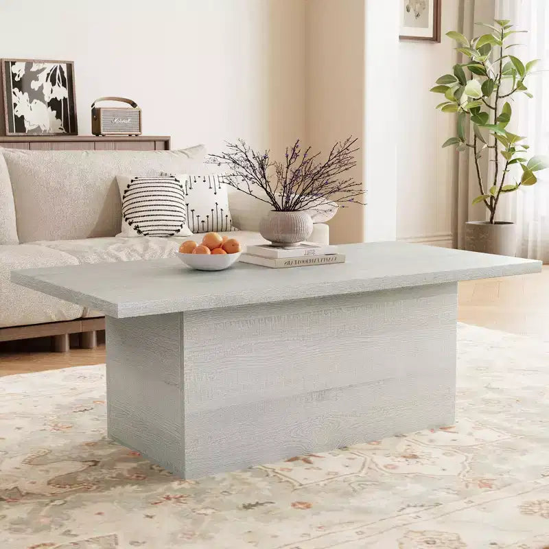 Table basse rectangulaire Dyonery, 120 cm, table basse moderne en bois massif, table basse de cocktail rustique de ferme
